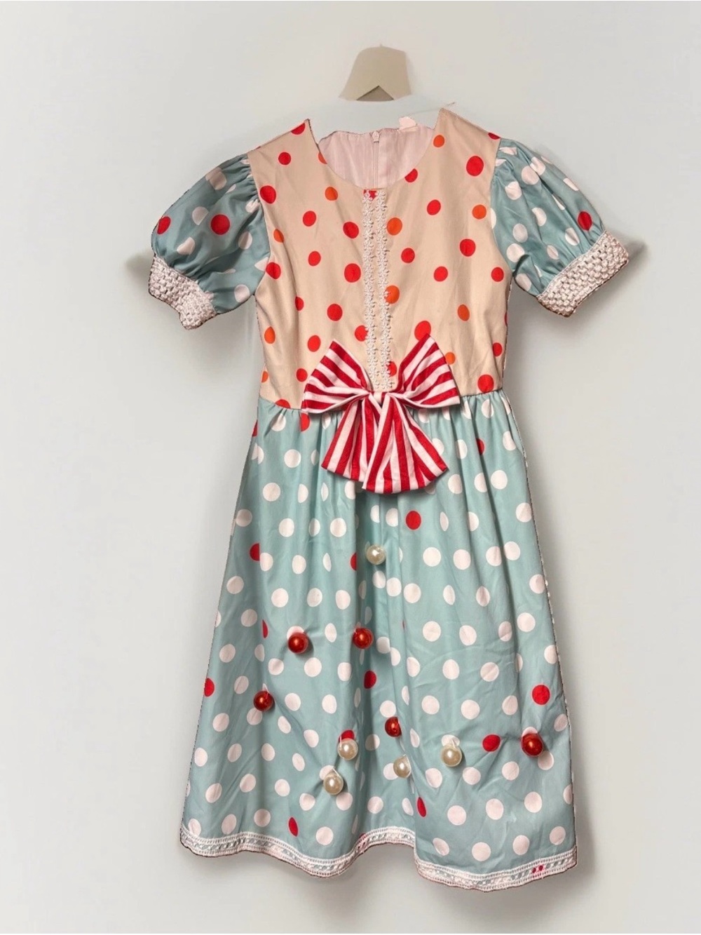 Joketiger Girls Size 8 Short Sleeve Dress Halloween Christmas Polka Dots Party